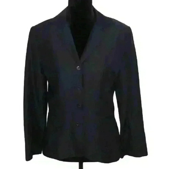Drozdzik  Bergdorf Goodman Navy Blue Linen Blazer - Picture 1 of 6